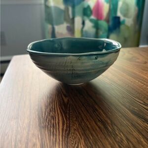 Beautiful Handmade Teal Ceramic Bowl